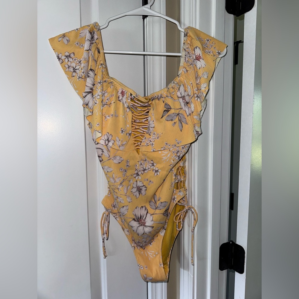 Floral Yellow Women’s One Piece Swimsuit